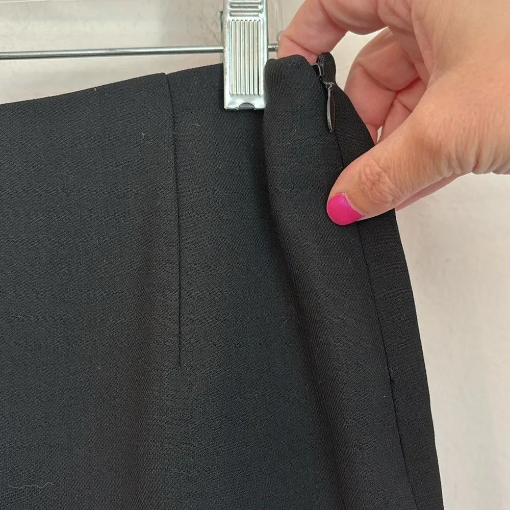 Ralph Lauren Purple Label 100% wool tulip pencil classic black Elegant Skirt 4!
